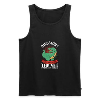 Dinosaurs Never Went To The Tierarzt - Männer Premium Bio Tank Top - Schwarz - Vorne - Michal (187cm)