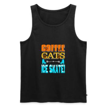 Coffee Cats Ice Skate! Awesome Ice Skating Tee - Männer Premium Bio Tank Top - Schwarz - Vorne - Michal (187cm)