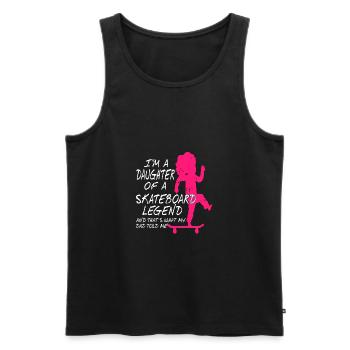 I'm A Daughter Of A Skateboard Legend T-Shirt - Männer Premium Bio Tank Top - Schwarz - Vorne - Michal (187cm)