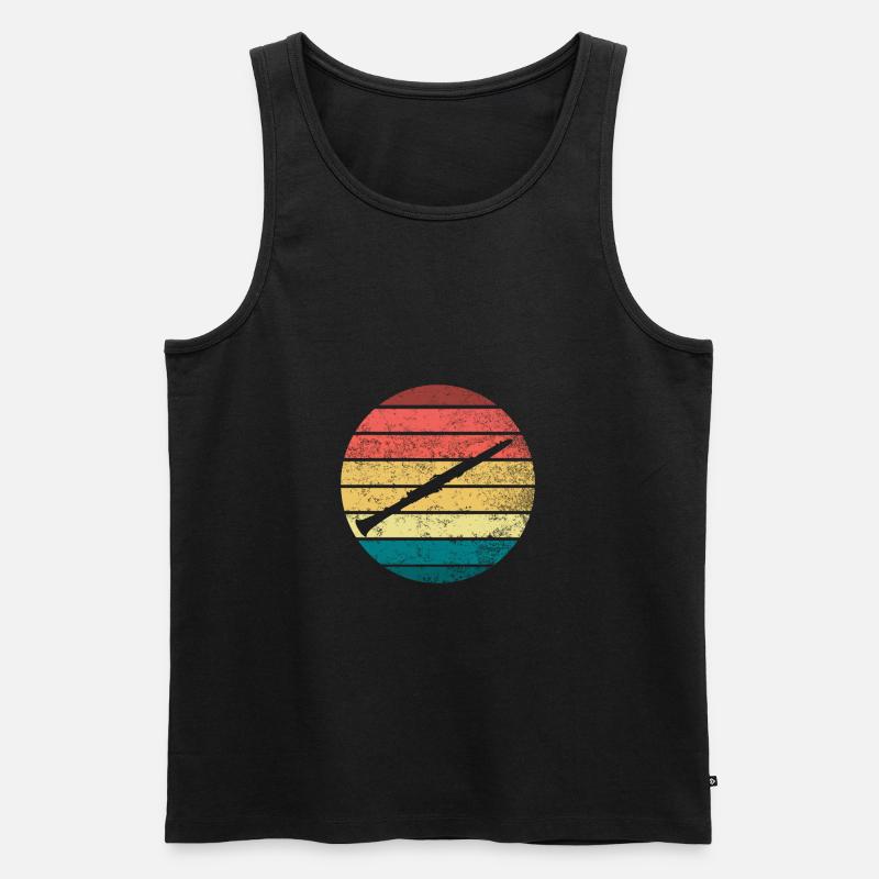 Clarinet Retro - Männer Premium Bio Tank Top - Schwarz