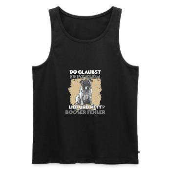 Süßes Mops Hundehalter Motiv Hundeliebhaber Pug - Männer Premium Bio Tank Top - Schwarz - Vorne - Michal (187cm)