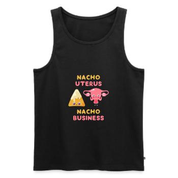 Nacho Uterus Nacho Business - Men's Premium Organic Tank Top - black - Front - Michal (187cm)