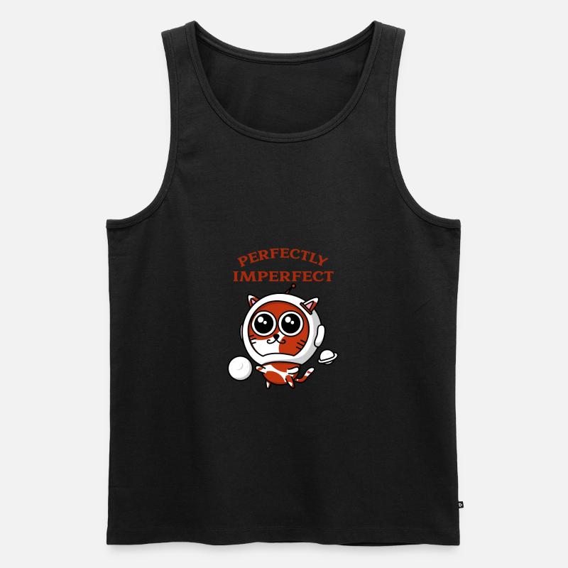 Astronaut Katze - Männer Premium Bio Tank Top - Schwarz