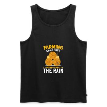 Farming Challenge To Beat Rain Lustige Bauernhof - Männer Premium Bio Tank Top - Schwarz - Vorne - AI Model Male 178 light (178cm)