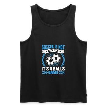 Fußball Ist Ein Ballsport Lustig Fußballspieler - Männer Premium Bio Tank Top - Schwarz - Vorne - Michal (187cm)