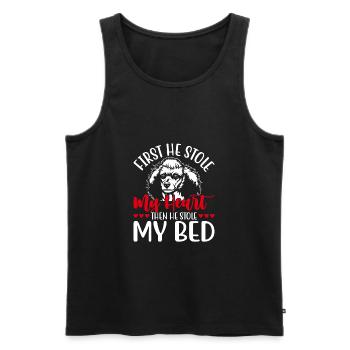 Shih Tzu First He Stole My Heart Funny - Men's Premium Organic Tank Top - black - Front - Michal (187cm)