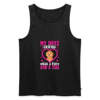 Goldendoodle Bester Freund Hat Fell Und Schwanz - Männer Premium Bio Tank Top - Schwarz - Vorne - Michal (187cm)
