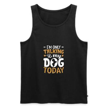 Shih Tzu I Only Talk To The Dog Funny - Men's Premium Organic Tank Top - black - Front - Michal (187cm)