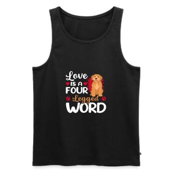 Goldendoodle Liebe Vierbeiner Wort Lustiger - Männer Premium Bio Tank Top - Schwarz - Vorne - Michal (187cm)