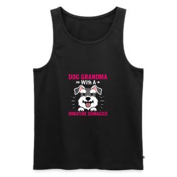 Hunde-Oma Mit Zwergschnauzer Lustige Grafik Für - Männer Premium Bio Tank Top - Schwarz - Vorne - Michal (187cm)