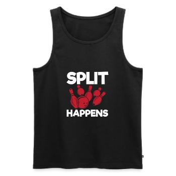 Manchmal Split - Männer Premium Bio Tank Top - Schwarz - Vorne - AI Model Male 178 light (178cm)