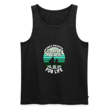 Father and daughter Golf Partner Partner Look - Men's Premium Organic Tank Top - black - Front - AI Model Male 178 light (178cm)