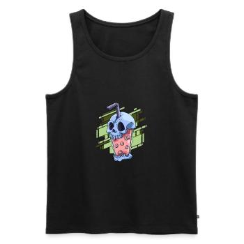 Boba Tea Pastell Goth Style - Kawaii Bubble Tee - Männer Premium Bio Tank Top - Schwarz - Vorne - AI Model Male 178 light (178cm)