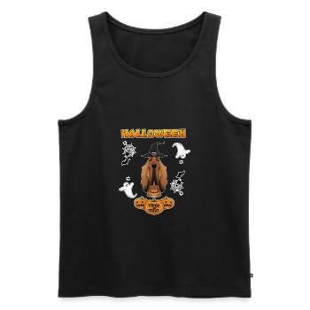 Happy Halloween I Dog Lover I Bloodhound - Men's Premium Organic Tank Top - black - Front - Michal (187cm)