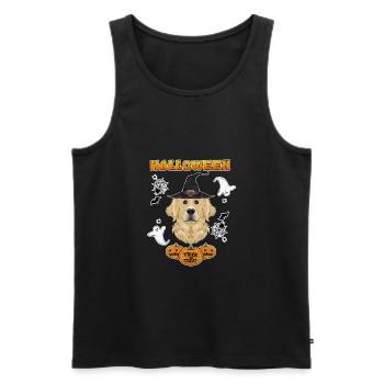 Joyeux Halloween I Dog Lover I Golden Retriever - Débardeur bio Premium Homme - noir - Devant - Michal (187cm)