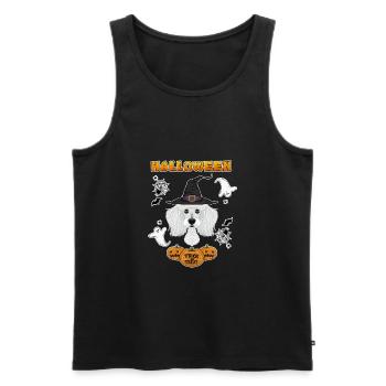 Happy Halloween I Dog Lover I Poodle - Men's Premium Organic Tank Top - black - Front - Michal (187cm)