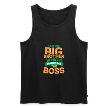 Bruder Chef - Männer Premium Bio Tank Top - Schwarz - Vorne - Michal (187cm)