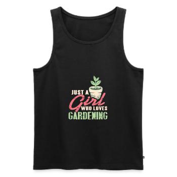 Just A Girl Who Loves Gardening Vintage T-Shirt - Men's Premium Organic Tank Top - black - Front - Michal (187cm)