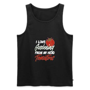 I Love Gardening From My Head Tomatoes Funny - Männer Premium Bio Tank Top - Schwarz - Vorne - Michal (187cm)