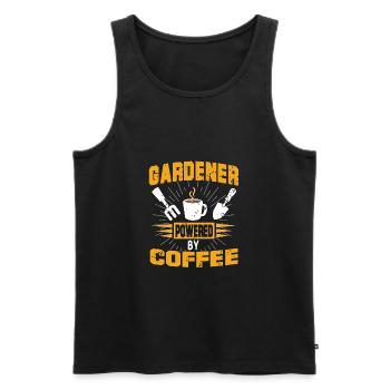 Gardener Powered By Coffee Vintage T-Shirt Present - Männer Premium Bio Tank Top - Schwarz - Vorne - Michal (187cm)