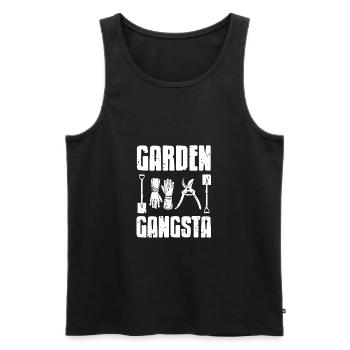 Vintage Garden Gangsta Awesome Gardening Design - Men's Premium Organic Tank Top - black - Front - Michal (187cm)