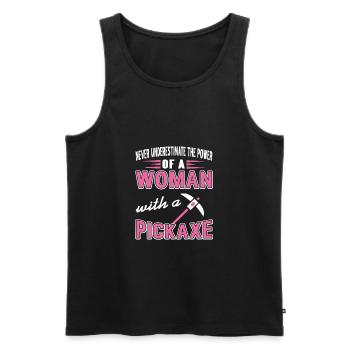The Power Of A Woman With A Pickaxe Gardening - Männer Premium Bio Tank Top - Schwarz - Vorne - Michal (187cm)