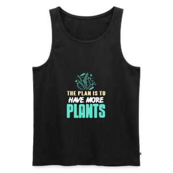 The Plan Is To Have More Plants Funny T-Shirt - Männer Premium Bio Tank Top - Schwarz - Vorne - Michal (187cm)