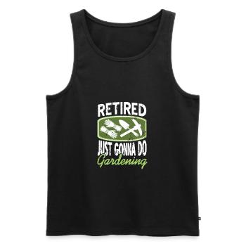 Retired Just Gonna Do Gardening Vintage T-Shirt - Männer Premium Bio Tank Top - Schwarz - Vorne - Michal (187cm)