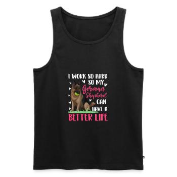 Work Hard For My German Shepherd Dog Owner Lover - Männer Premium Bio Tank Top - Schwarz - Vorne - Michal (187cm)