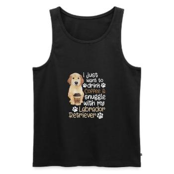 Boisson au café Câlin Labrador Retriever - Débardeur bio Premium Homme - noir - Devant - Michal (187cm)