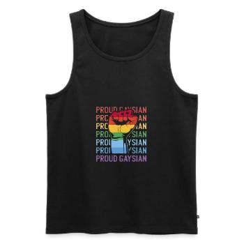 Gay Lesbian LGBTQ Pride Gaysian I Cadeau - Débardeur bio Premium Homme - noir - Devant - AI Model Male 178 light (178cm)