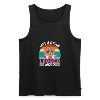 Beagle Liebe Vierbeiner Wort Lustiger - Männer Premium Bio Tank Top - Schwarz - Vorne - AI Model Male 178 light (178cm)