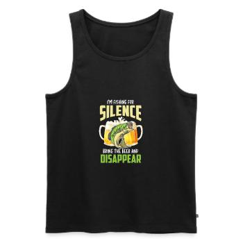 I'm Fishing For Silence Bring The Beer & Disappear - Men's Premium Organic Tank Top - black - Front - AI Model Male 178 light (178cm)