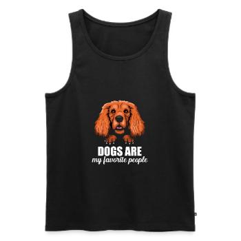 Cocker Spaniel Dogs Are Favorite People - Men's Premium Organic Tank Top - black - Front - AI Model Male 178 light (178cm)