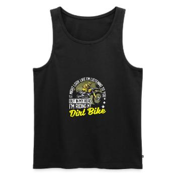 Funny Motocross Bikers In My Head I'm Riding My - Männer Premium Bio Tank Top - Schwarz - Vorne - Michal (187cm)