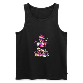 Boy Genius Back to School - Men's Premium Organic Tank Top - black - Front - AI Model Male 178 light (178cm)