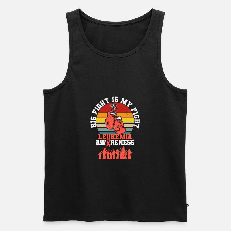 Sein Kampf ist Leukämie - Männer Premium Bio Tank Top - Schwarz