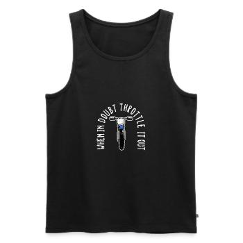 In case of doubt, step on the gas - Dirt Bike Motocross - Men's Premium Organic Tank Top - black - Front - Michal (187cm)