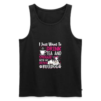 Tee Trinken Und Kuscheln Mit Französischer - Männer Premium Bio Tank Top - Schwarz - Vorne - Michal (187cm)