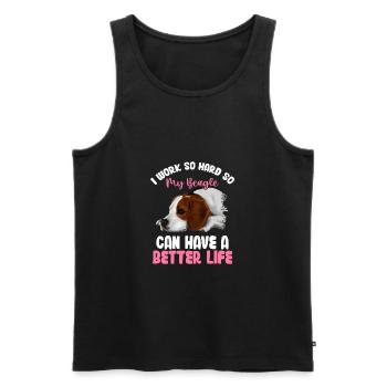 Arbeite So Hart Für Meinen Beagle Lustige - Männer Premium Bio Tank Top - Schwarz - Vorne - AI Model Male 178 light (178cm)