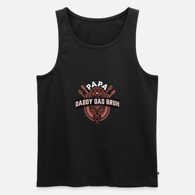 Papa Daddy Dad Bruh - Männer Premium Bio Tank Top - Schwarz