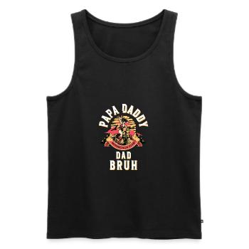 Papa Daddy Dad Bruh - Débardeur bio Premium Homme - noir - Devant - AI Model Male 178 light (178cm)