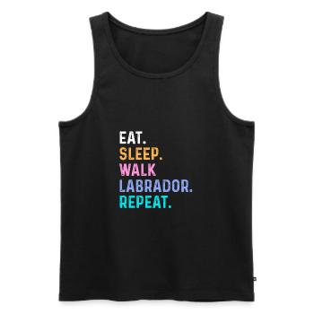 Eat Sleep Walk Labrador Repeat - Men's Premium Organic Tank Top - black - Front - Michal (187cm)