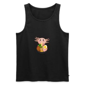 Ramen Axolotl Kawaii Anime Cuisine Japonaise Ados Lon - Débardeur bio Premium Homme - noir - Devant - Michal (187cm)