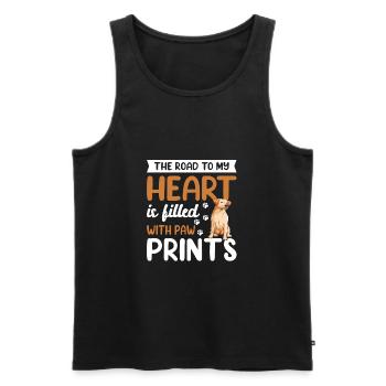 Labrador Retriever Road To My Heart Funny - Men's Premium Organic Tank Top - black - Front - Michal (187cm)