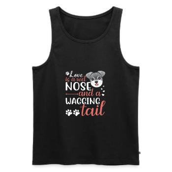 Zwergschnauzer Liebe Ist Nasse Nase Wedelnden - Männer Premium Bio Tank Top - Schwarz - Vorne - AI Model Male 178 light (178cm)
