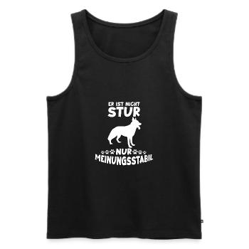Witzig Hunde Spruch Motiv Deutscher Schäferhund - Männer Premium Bio Tank Top - Schwarz - Vorne - Michal (187cm)