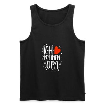 ich liebe meinen Opa Geschenk - Männer Premium Bio Tank Top - Schwarz - Vorne - Michal (187cm)