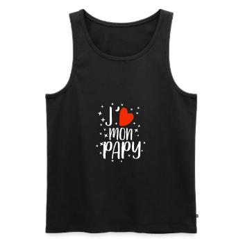 J'aime mon papy Gift - Men's Premium Organic Tank Top - black - Front - AI Model Male 178 light (178cm)