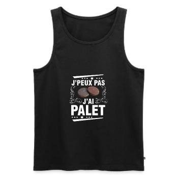 je peux pas j'ai palet idée cadeau palet breton - Débardeur bio Premium Homme - noir - Devant - Michal (187cm)